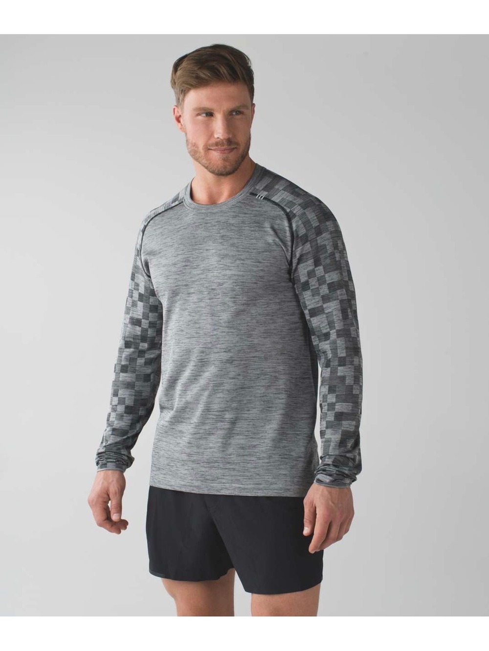 Lululemon Metal Vent Tech Long Sleeve Shirt Mens L Gray Black Seamless Running